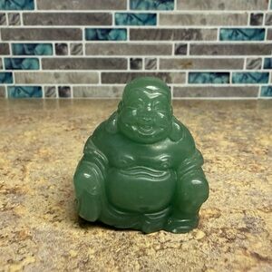 Green Adventurine Laughing Buddha statue